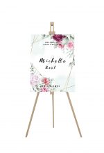 Handdrawed Flowers Trouwbord