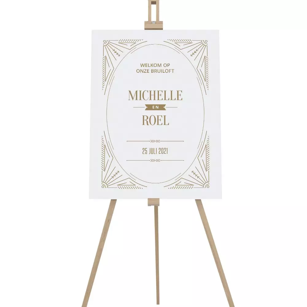 White Vintage Trouwbord